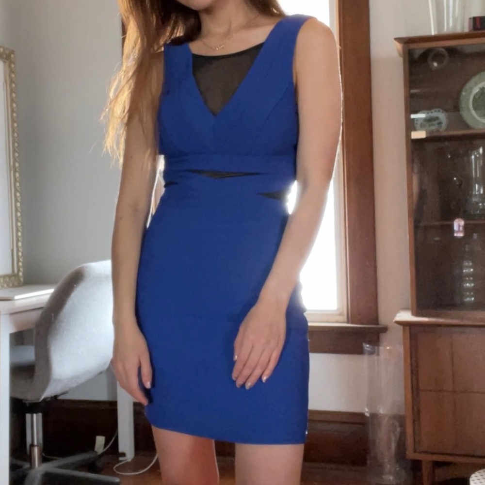 Black & Blue Form Fitting Dress